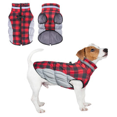 BEAUTYZOO abrigo para perro con arnés integrado en rojo, ideal para paseos cómodos