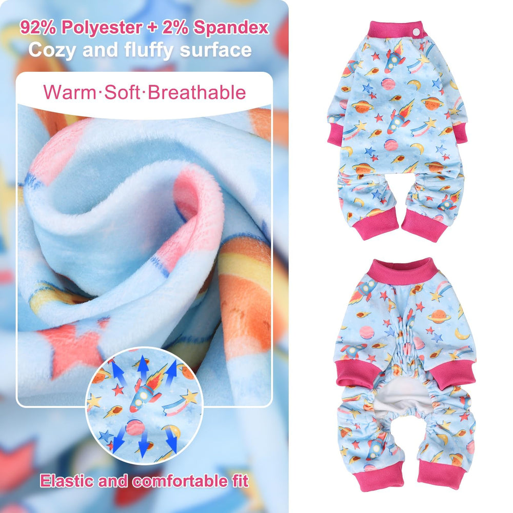 Pijama BEAUTYZOO con envoltura de vientre para mayor calor y protección.