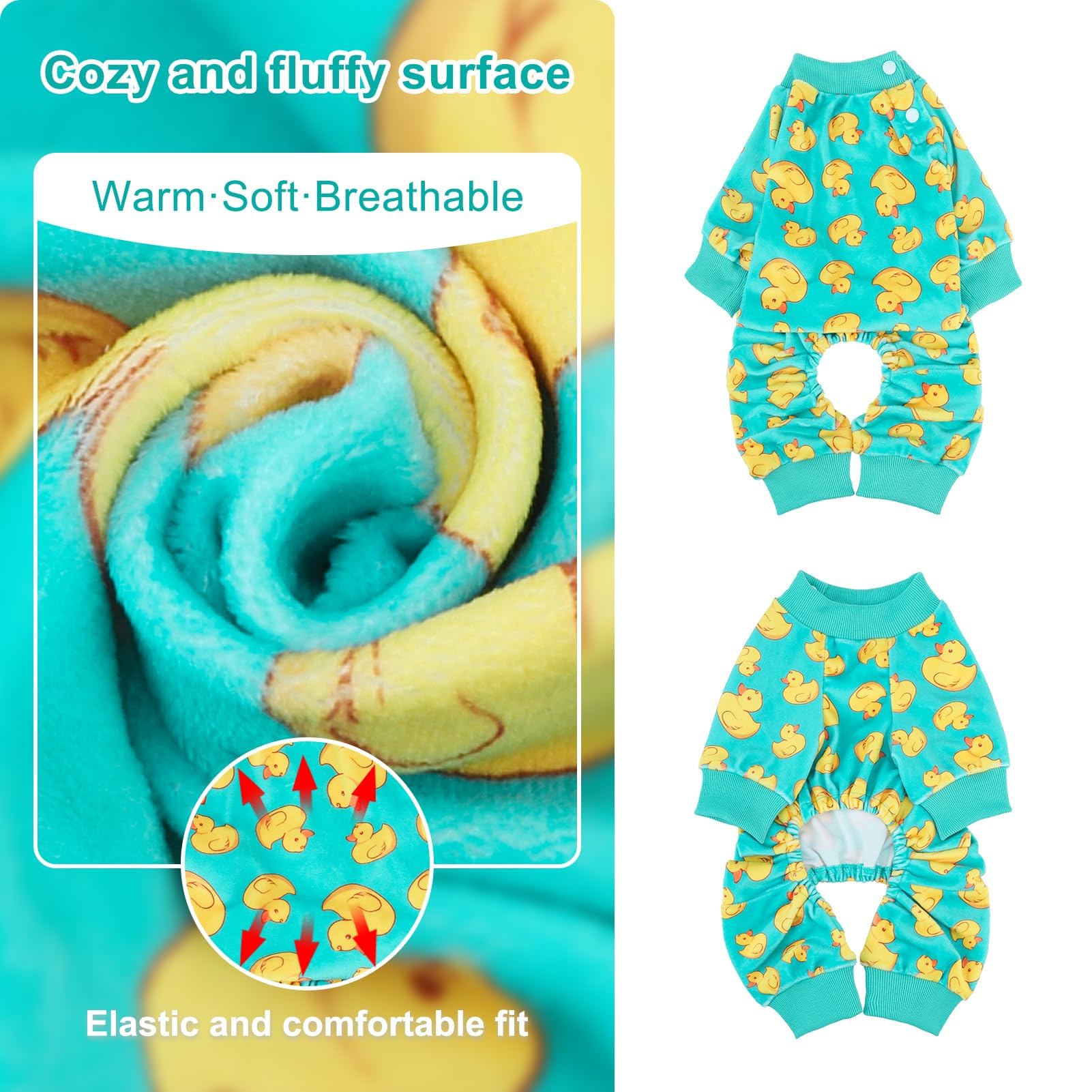 Beautyzoo pijama para perro, cierre oculto, facilita ponérselo y quitarlo.