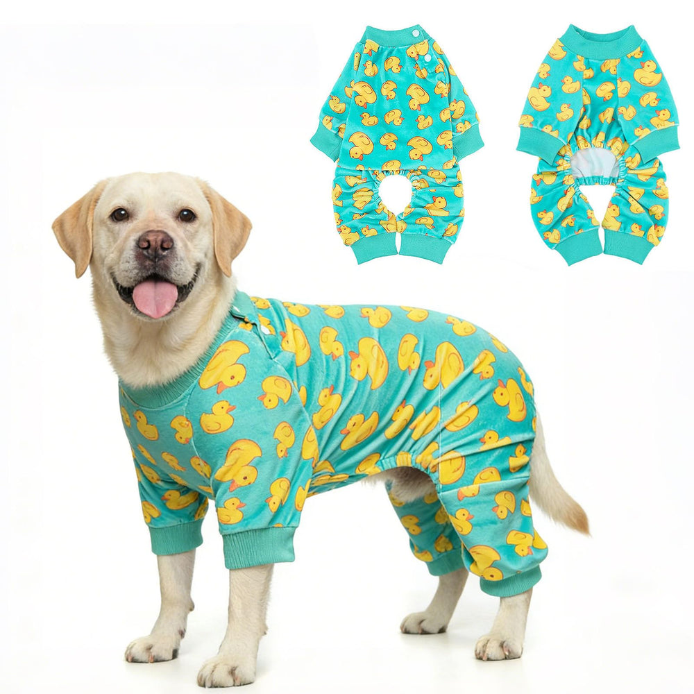 Pijama Beautyzoo para perro, enfoque frontal, perfecto para mantener el calor durante paseos.