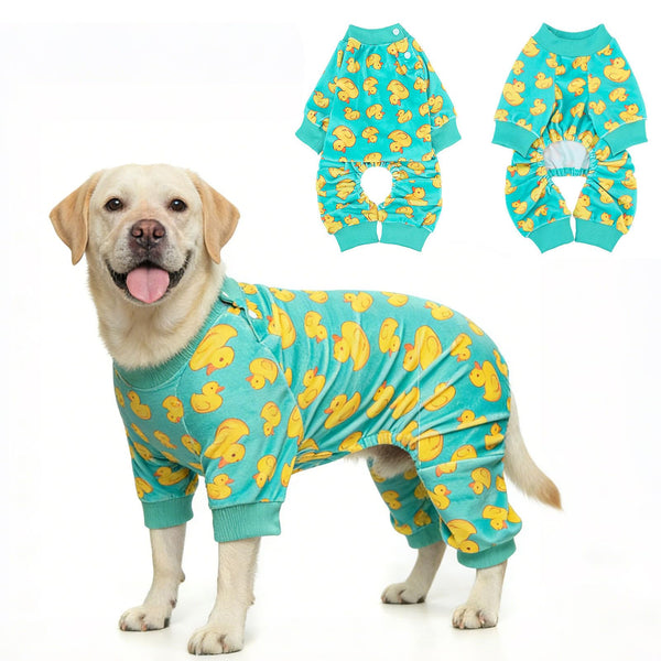 Pijama Beautyzoo para perro, enfoque frontal, perfecto para mantener el calor durante paseos.