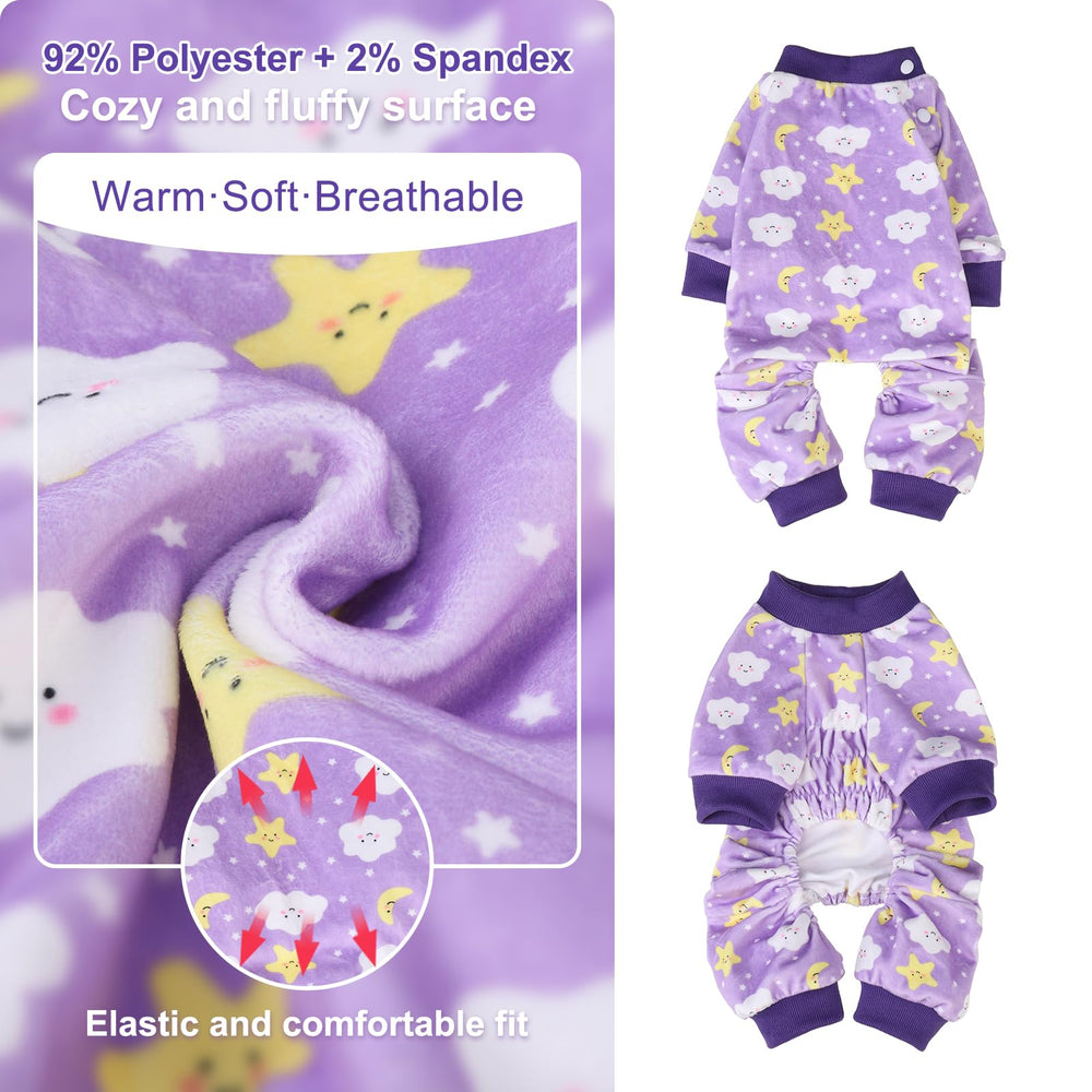 Pijama BEAUTYZOO para perro talla S, terciopelo cristal, sensación suave y cálida.