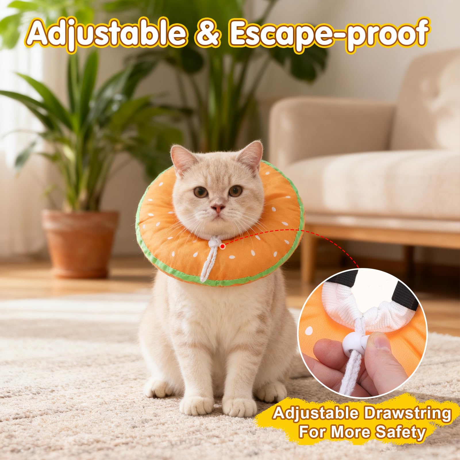 BEAUTYZOO protector donut para gato evita lamidos durante el descanso