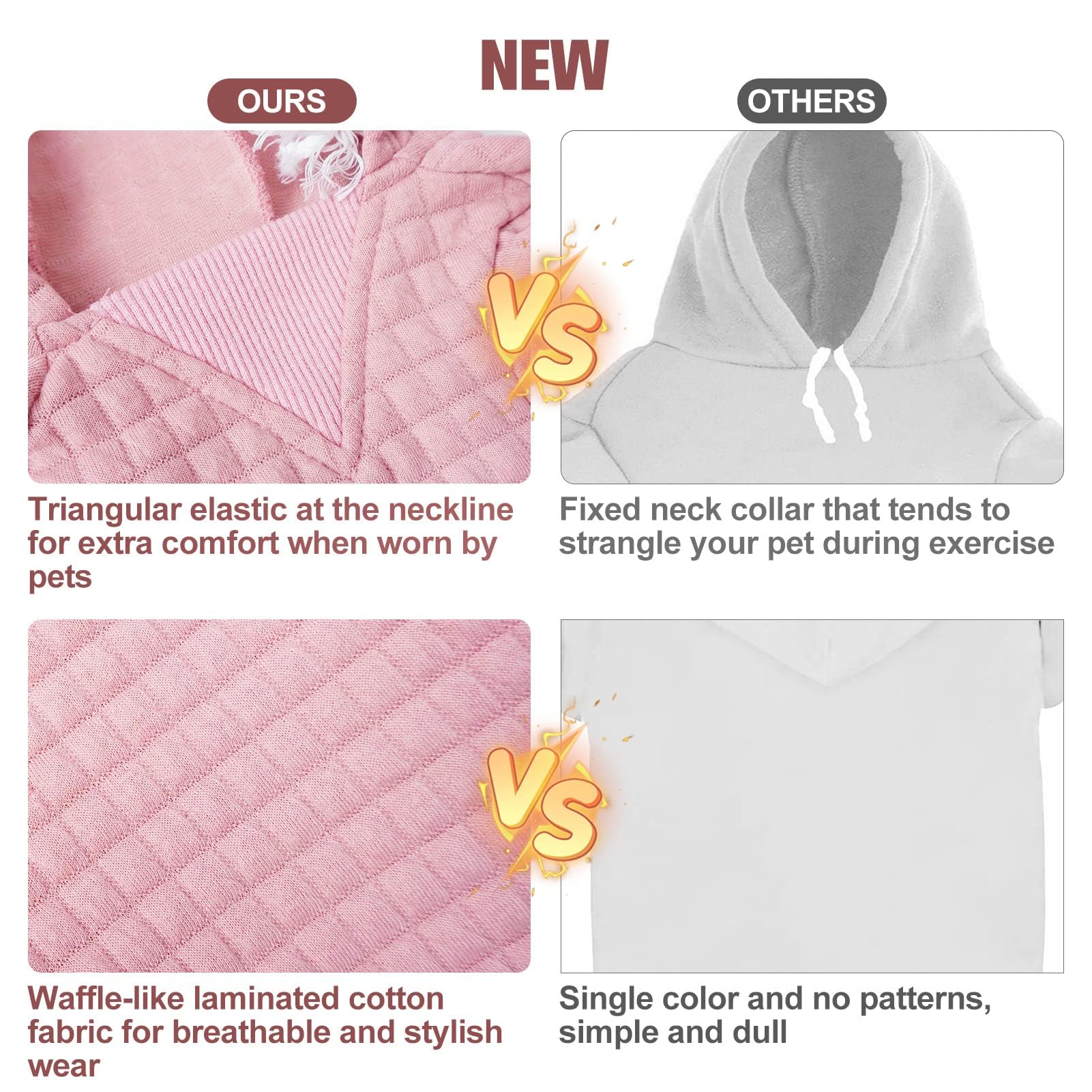 BEAUTYZOO sudadera para perro grande, detalle de la capucha para uso cómodo