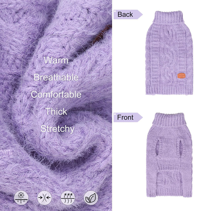 BEAUTYZOO suéter para perro con tejido cable, textura suave para uso diario.