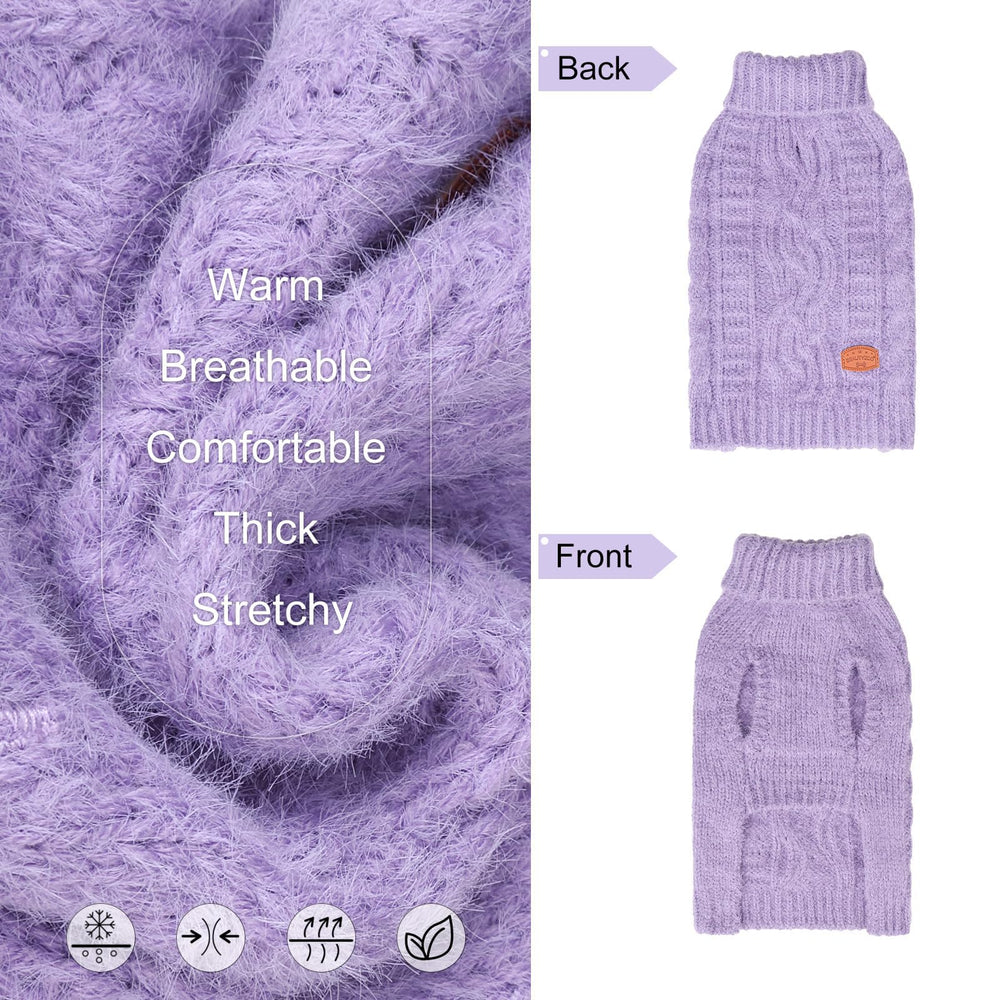 BEAUTYZOO suéter para perro con tejido cable, textura suave para uso diario.