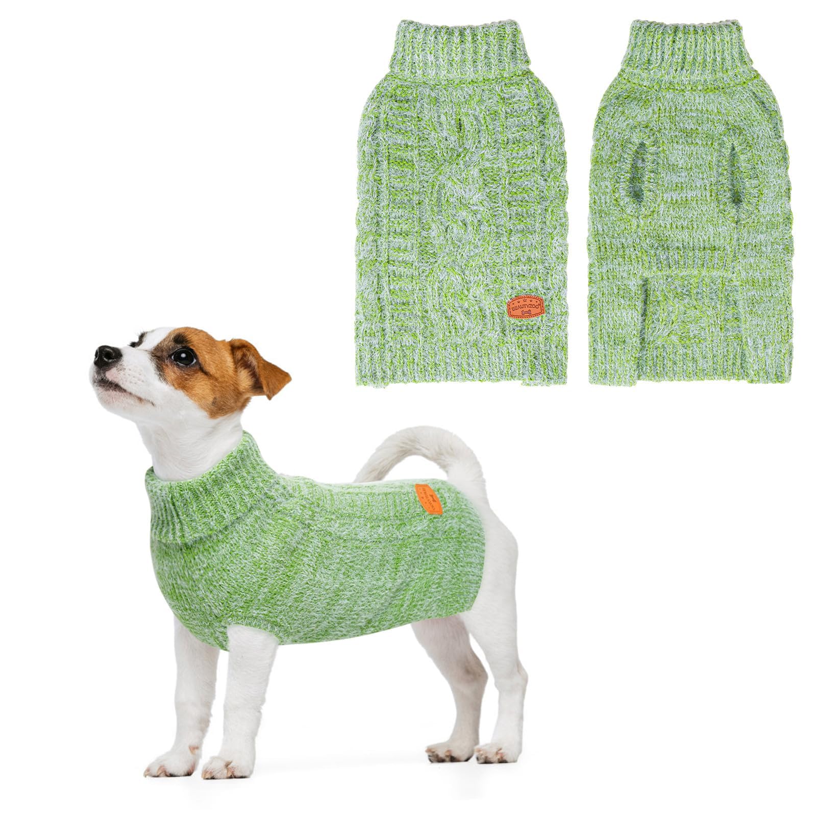 BEAUTYZOO suéter para perro pequeño con cuello tortuga, cálido para paseos fríos.