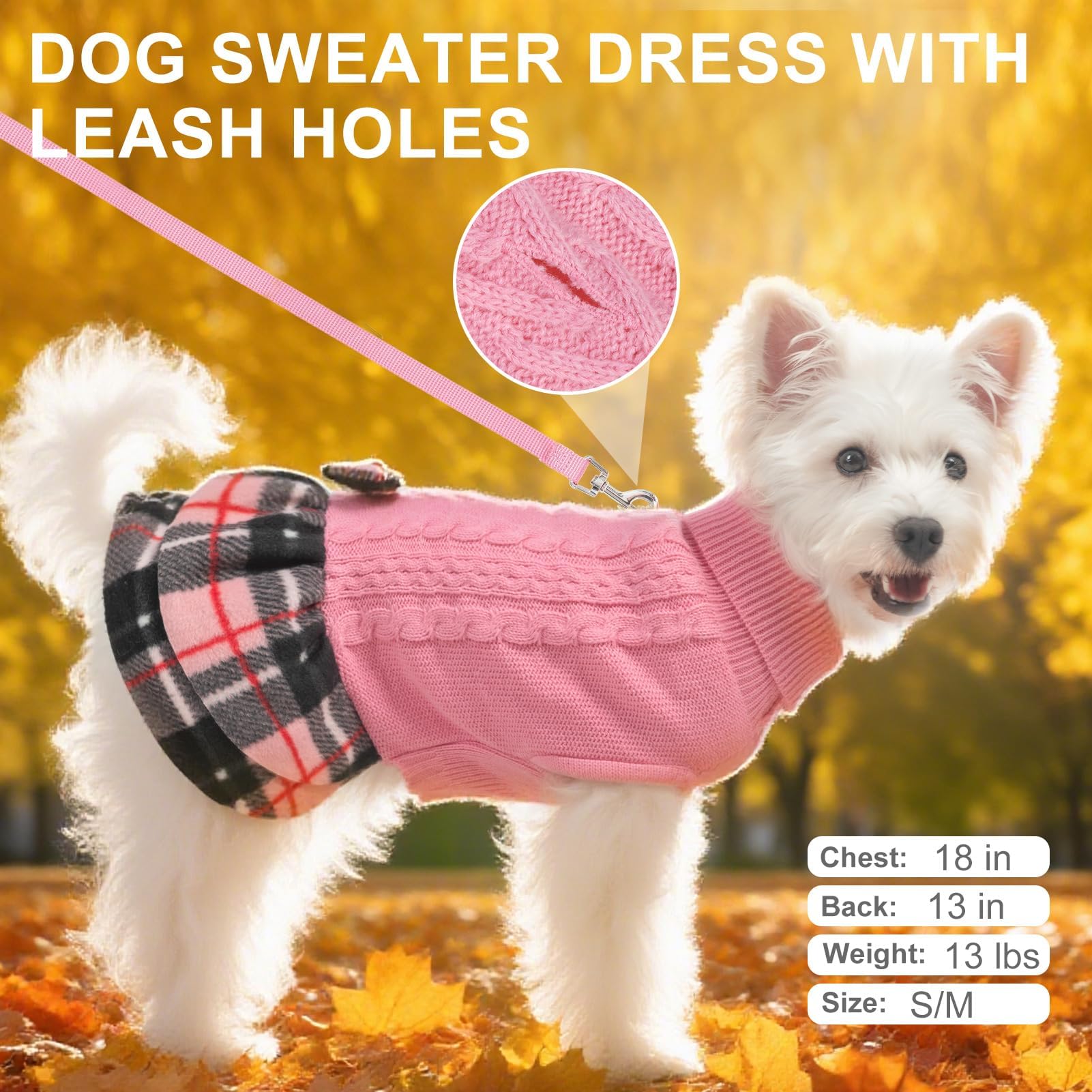 BEAUTYZOO Vestido para perrita con falda a cuadros, estilo festivo