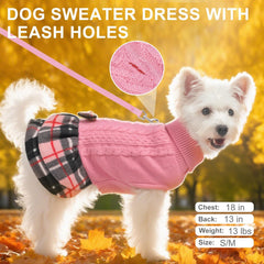 BEAUTYZOO Vestido para perrita con falda a cuadros, estilo festivo