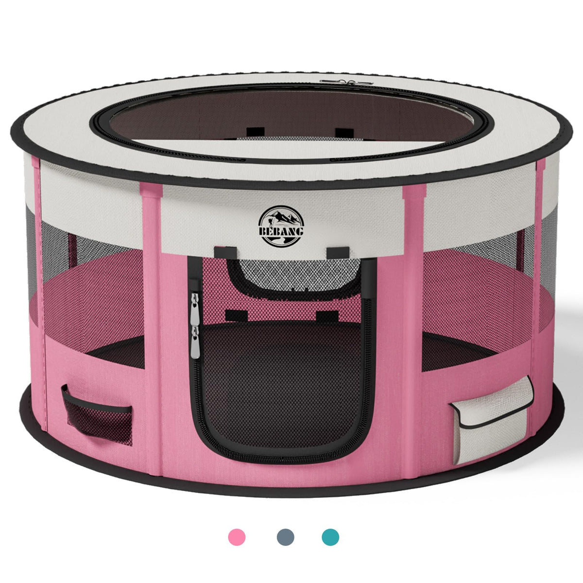BEBANG corral para perros plegable, práctico para interiores y juego seguro.