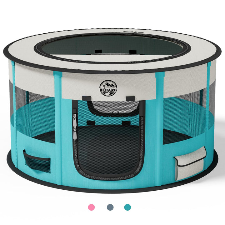 BEBANG jaula-juego para perro pequeño portátil, ideal para viajes y uso interior.