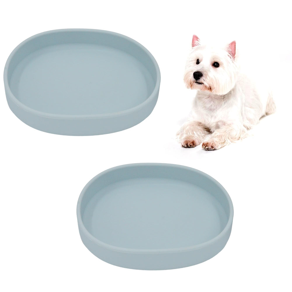 Tazones de silicona antideslizantes bebeibon gris para comida de mascotas.