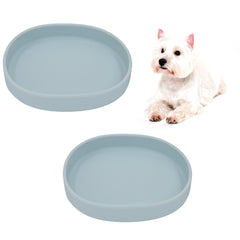Tazones de silicona antideslizantes bebeibon gris para comida de mascotas.