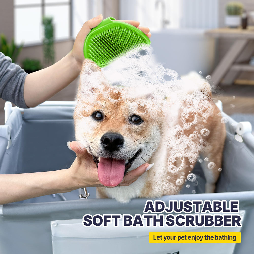 Beberoad Pets cepillo suave de silicona ofrece masaje calmante y limpieza.