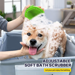 Beberoad Pets cepillo suave de silicona ofrece masaje calmante y limpieza.
