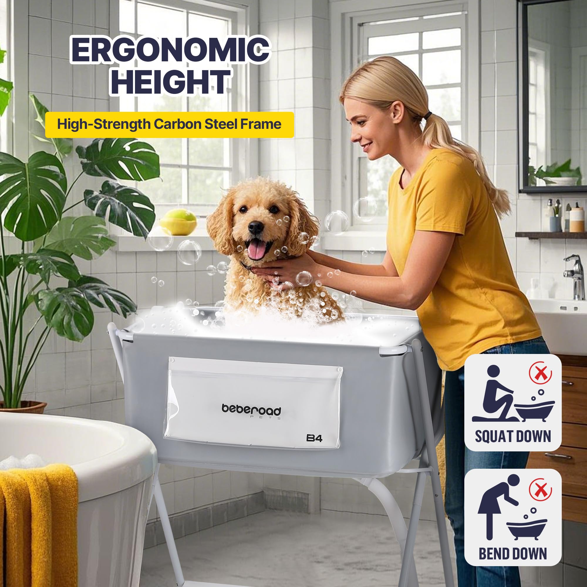 Beberoad Pets drenaje práctico de la bañera para vaciar agua sin esfuerzo.