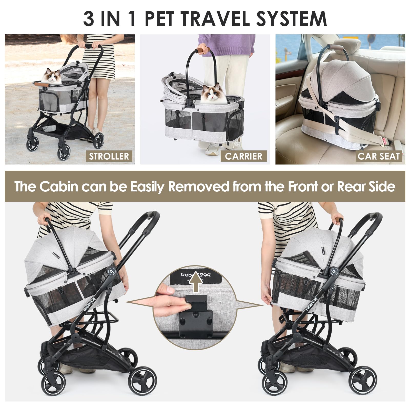 Beberoad Pets T3: capota que protege del sol durante paseos.