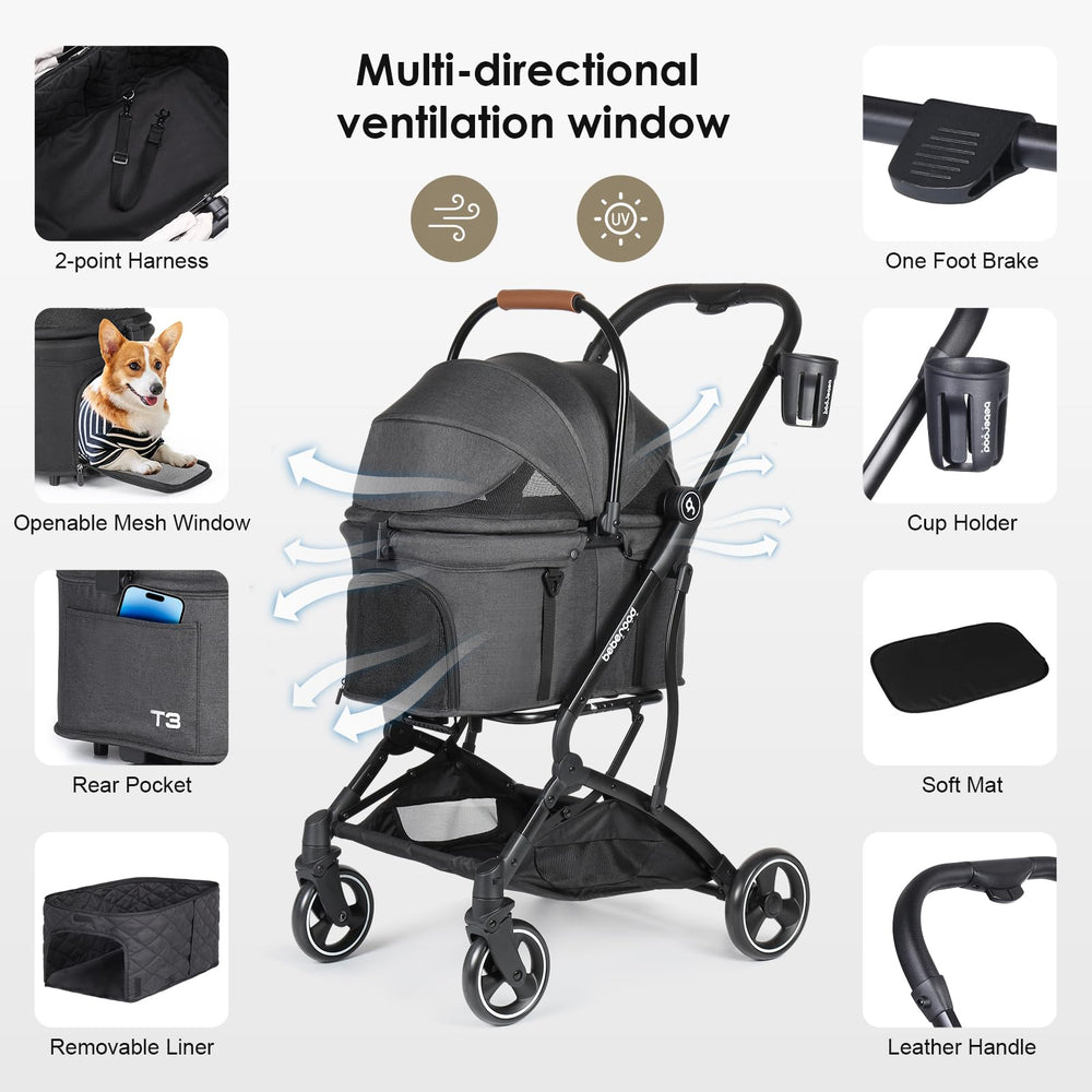 BEBEROAD PETS T3 tejido catiónico resistente y fácil de limpiar.
