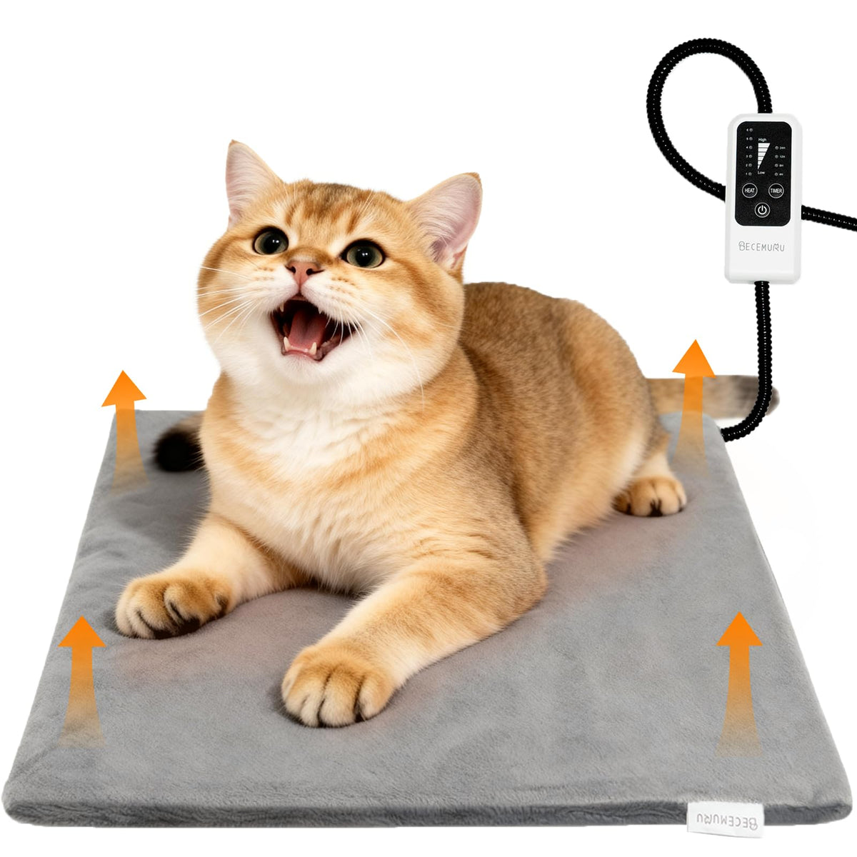 BECEMURU almohadilla calentadora 18x16 para mascotas con calor suave