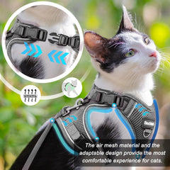 ARNÉS BECHTEL GATO: compatible con cinturón de coche para viajes seguros.