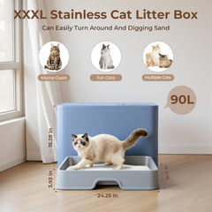 BeComfee caja de arena de entrada dual para hábitos variados de las mascotas.