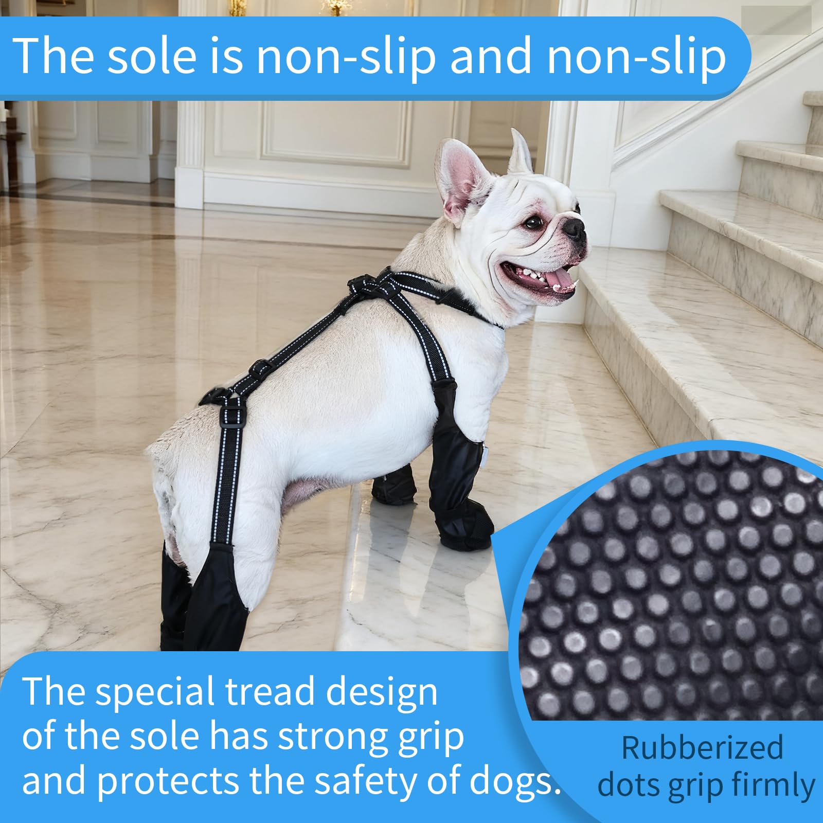 BECROWM botas reflectivas para perros, seguridad nocturna y mejor visibilidad.