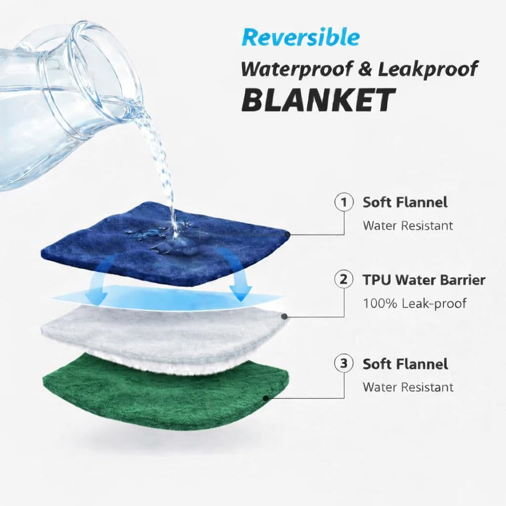 Bedding Aid, doble cara azul marino y verde abismo para cambiar estilo.
