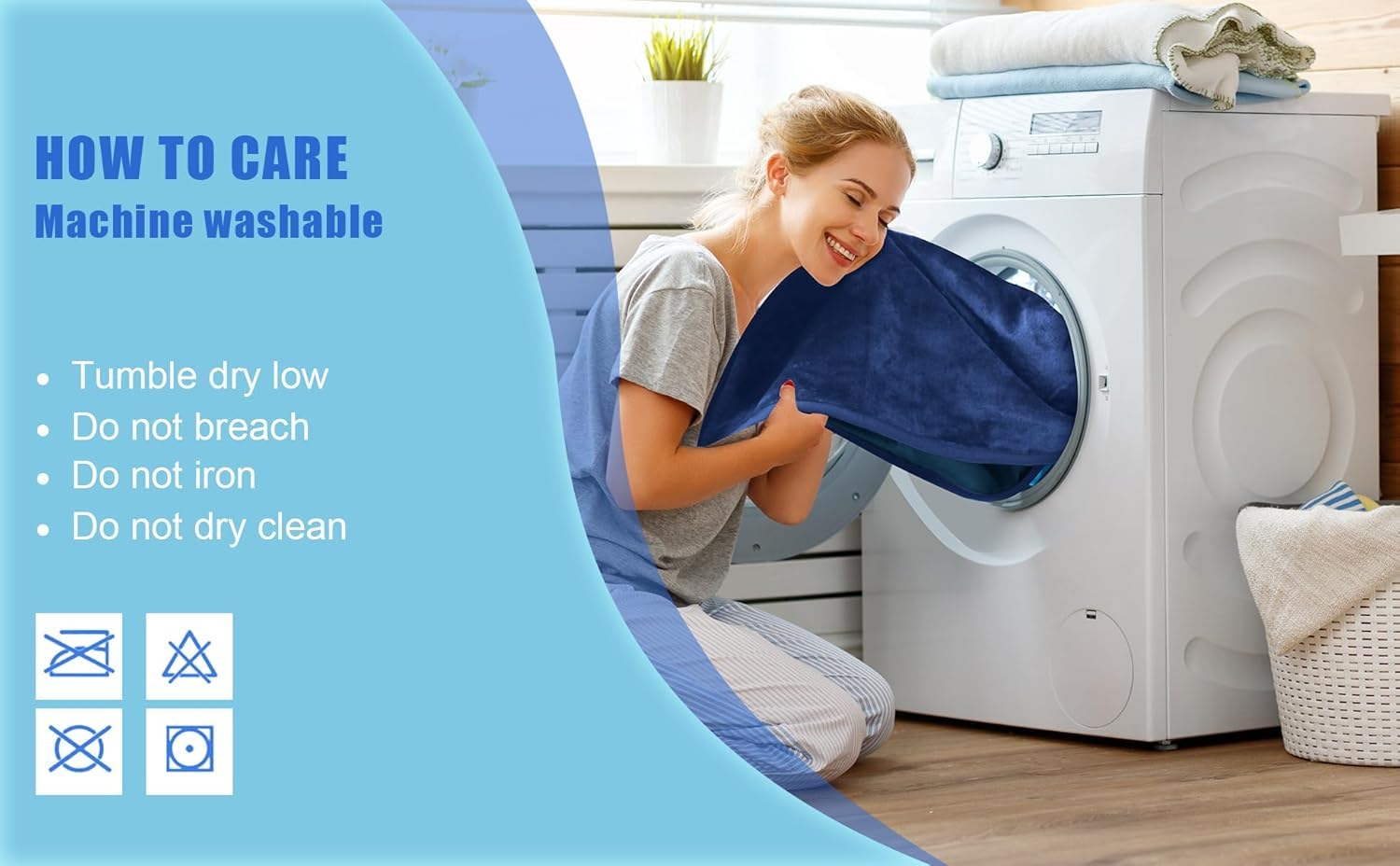 Manta Bedding Aid fácil de limpiar: lavable a máquina y duradera.