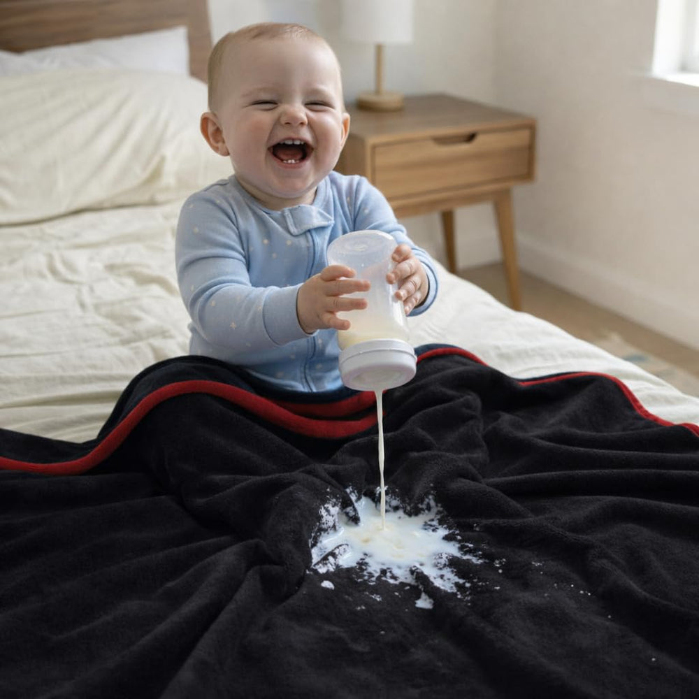 Manta Bedding Aid protege contra salpicaduras en muebles.