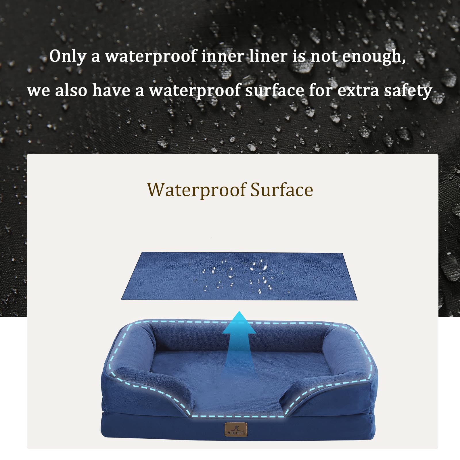 Bedfolks almohadilla con bolster cuatro lados ofrece apoyo para cabeza y cuello.