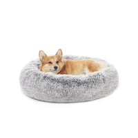 Bedfolks cama redonda en forma de dona, vista frontal para perro mediano y descanso cómodo
