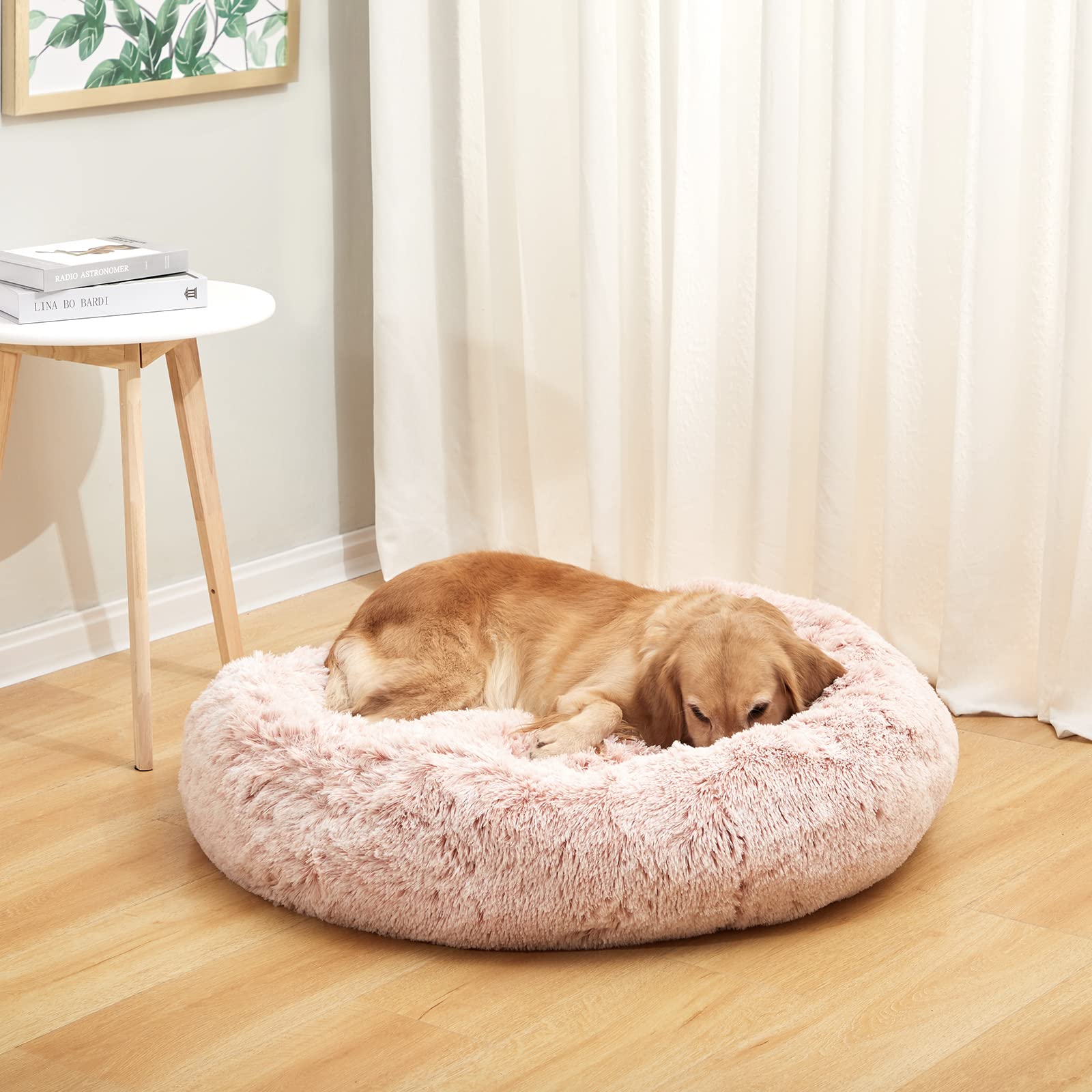 Bedfolks cama dona rosado-tejido-suave-frontal: confort suave para tu mascota