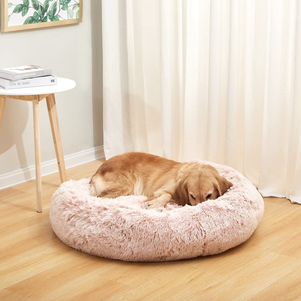 Bedfolks cama dona rosado-tejido-suave-frontal: confort suave para tu mascota