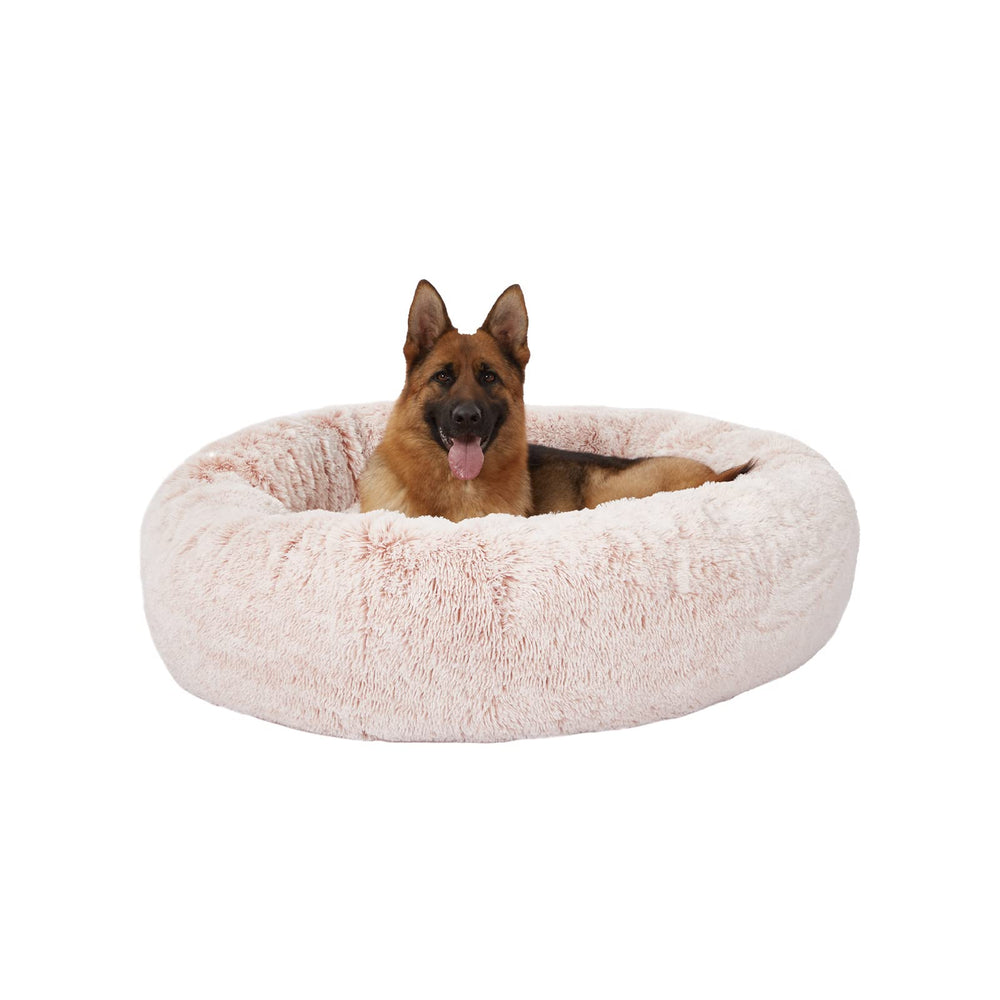 Bedfolks Cama para Perro en Anillo Rosa 45 pulgadas, confort y soporte nocturno