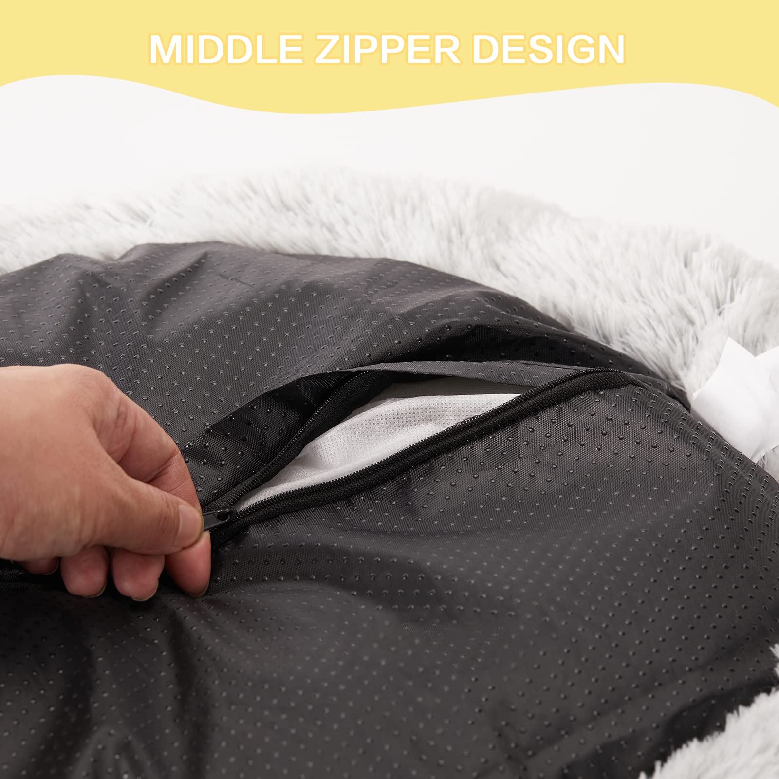 Bedfolks Cama Donut cierre central para acceso fácil al lavado