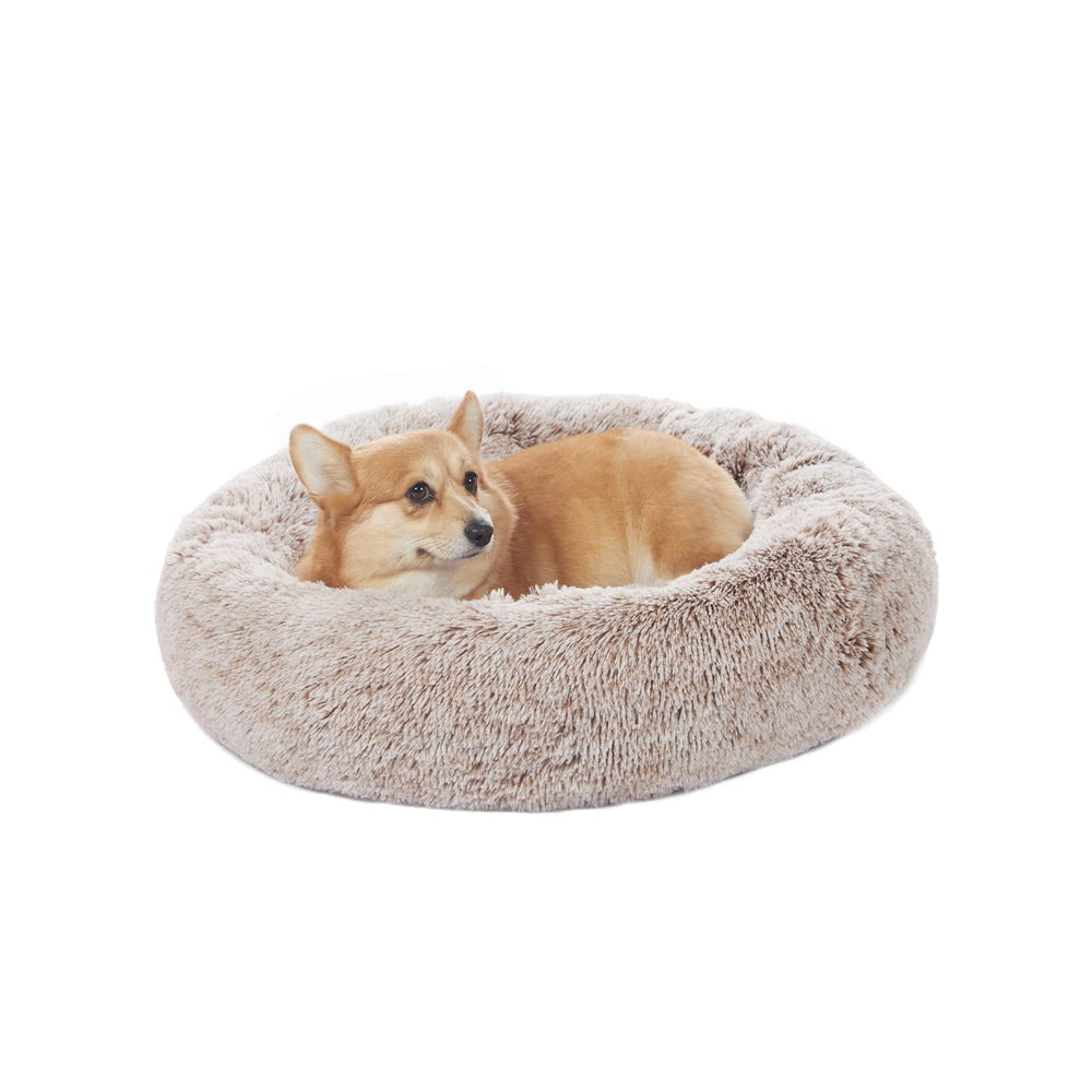 Bedfolks Cama Donut Relajante Marrón para perros medianos, comodidad nocturna