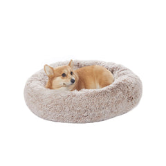 Bedfolks Cama Donut Relajante Marrón para perros medianos, comodidad nocturna