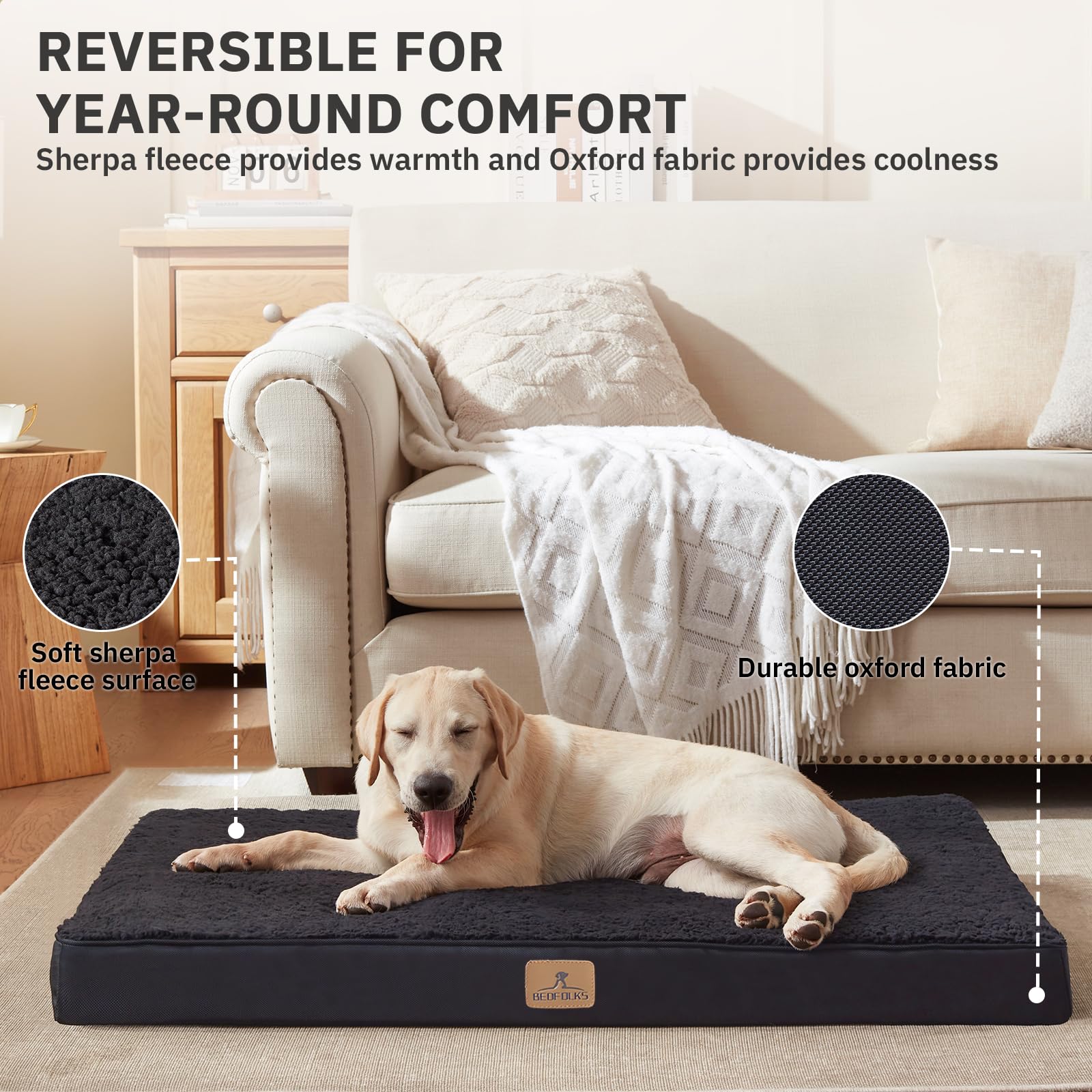 Bedfolks funda impermeable desmontable ayuda a mantener la espuma limpia.