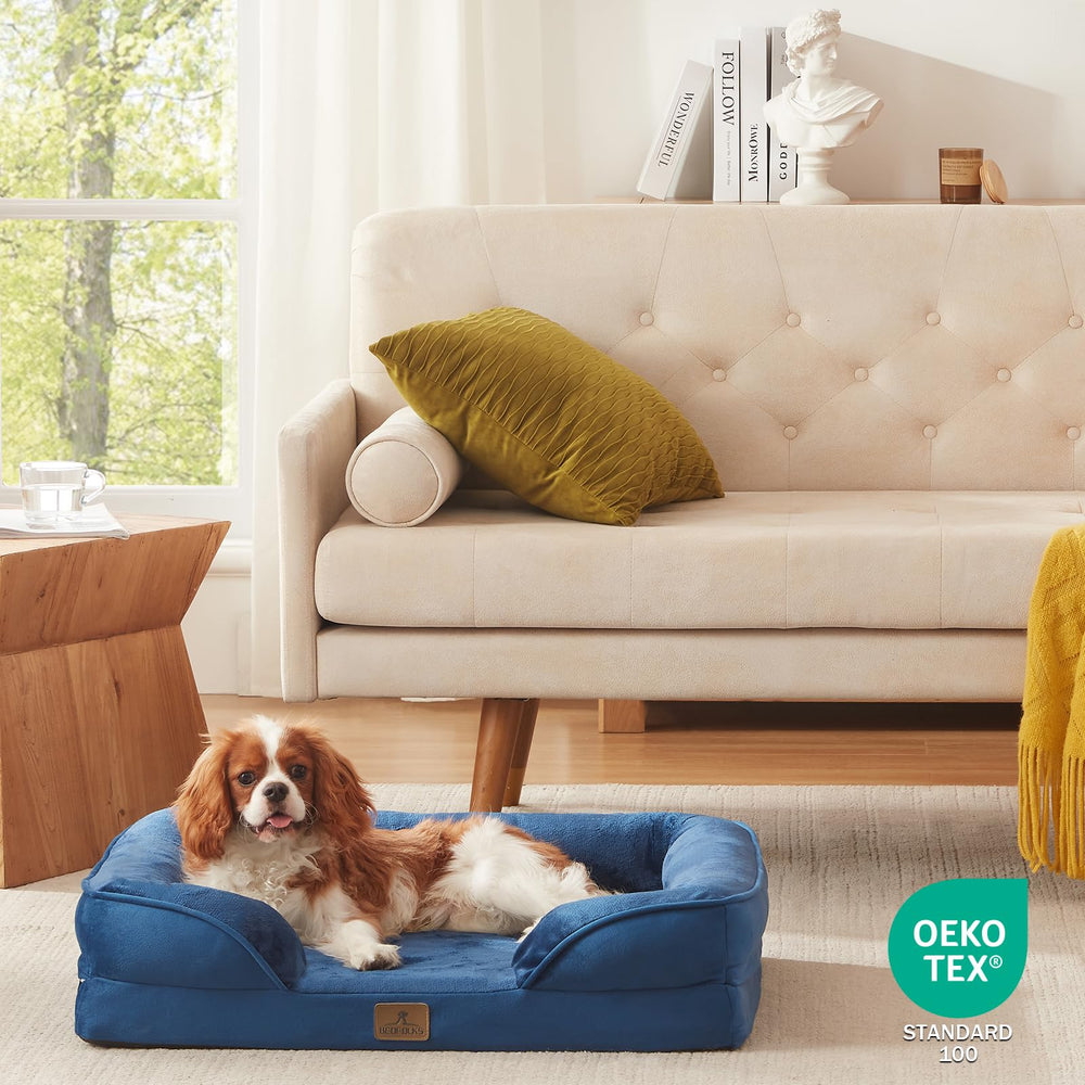 Bedfolks cama adecuada para perros medianos con amplio espacio de descanso.