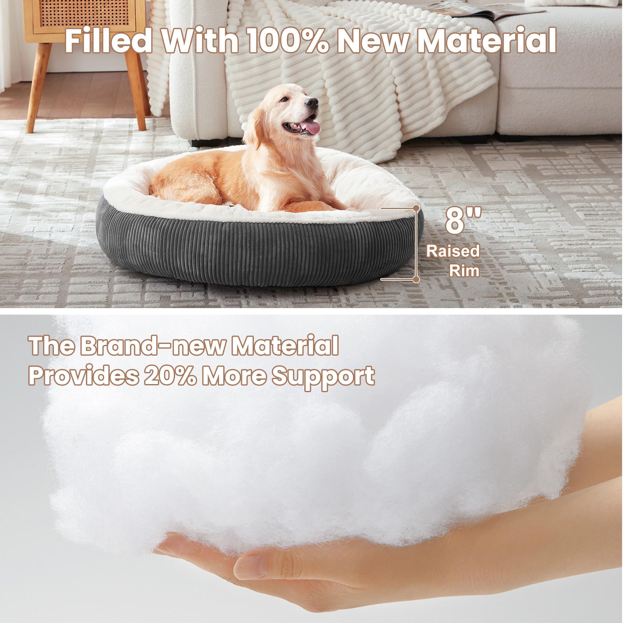 BedStill pelo sintético suave crea refugio cálido para dormir.