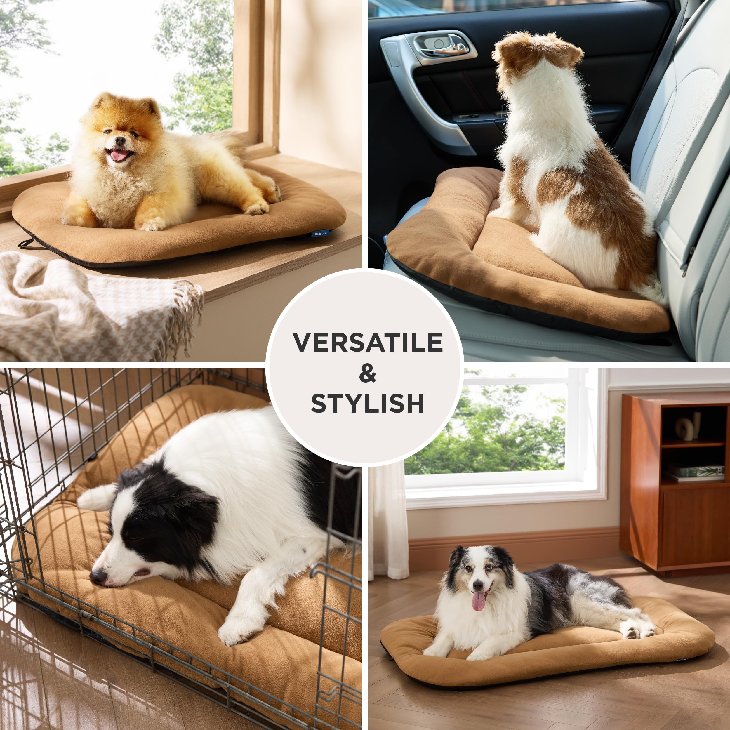 Bedsure almohadilla perro tacto suave ofrece confort para siestas en casa.
