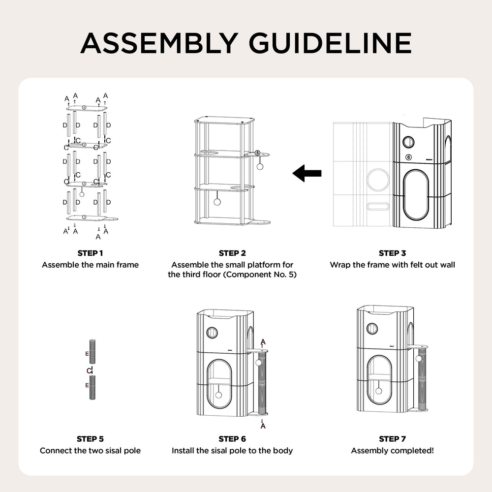 Bedsure estructura de tres niveles, ideal para varias mascotas en un mismo hogar.