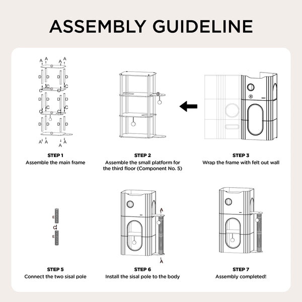 Bedsure estructura de tres niveles, ideal para varias mascotas en un mismo hogar.