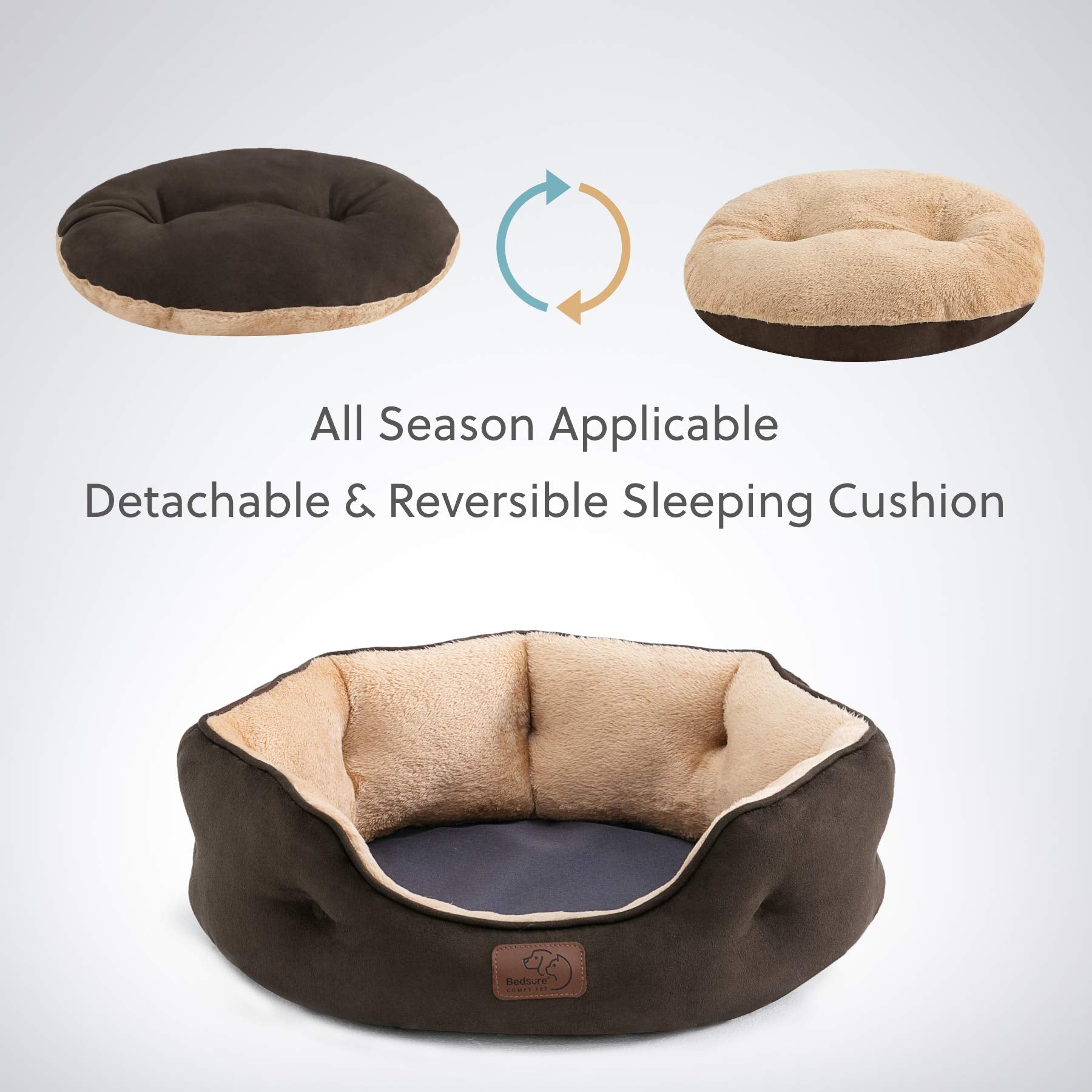 Bedsure base antideslizante en cama de mascotas marrón