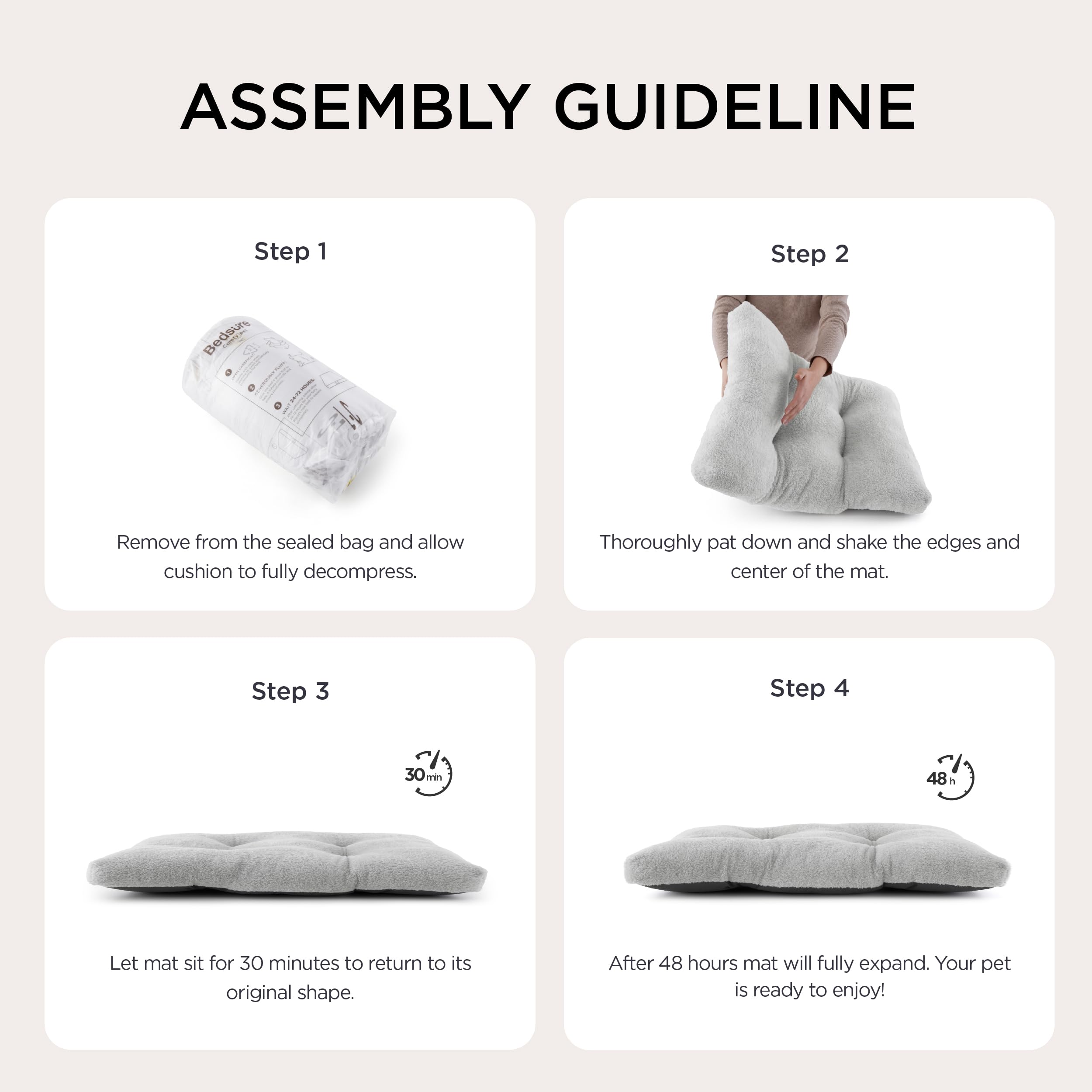 Bedsure base antideslizante mantiene la cama en su lugar para dormir tranquilo.