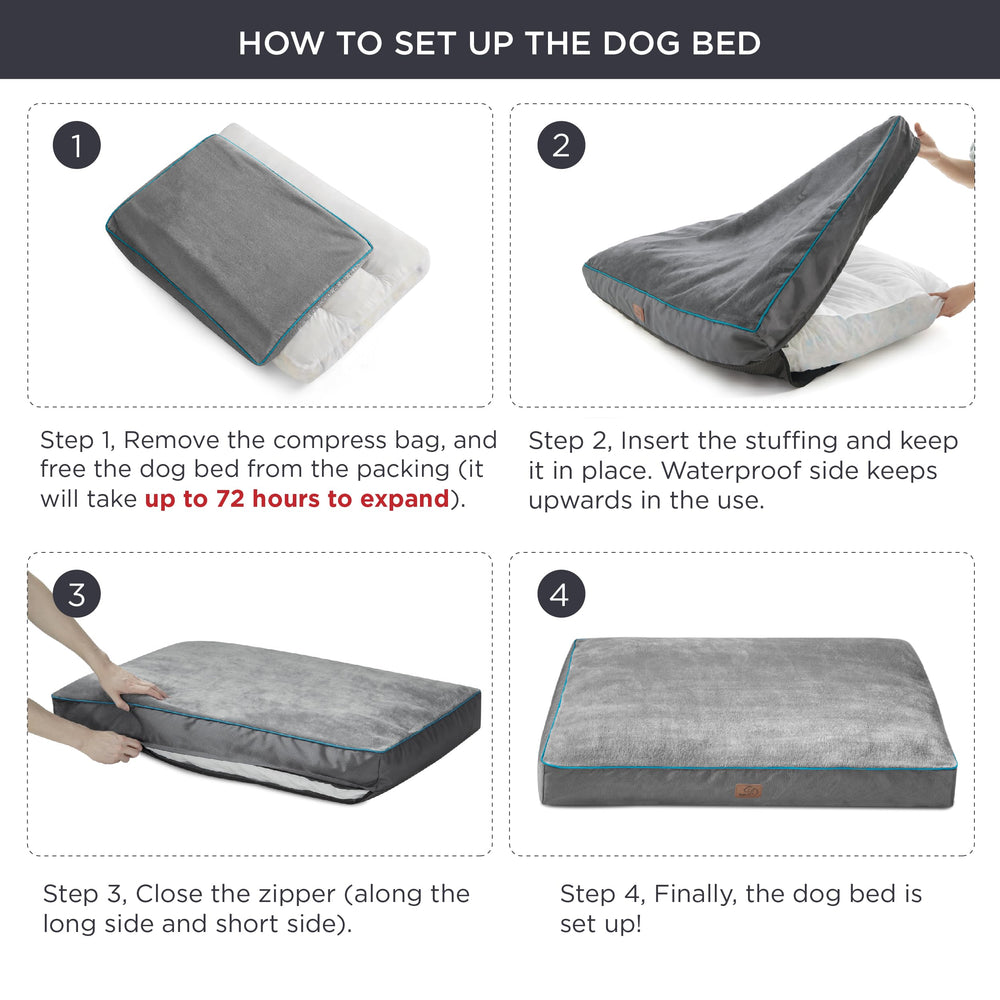 Base antideslizante en cama para perro Bedsure, estabilidad segura