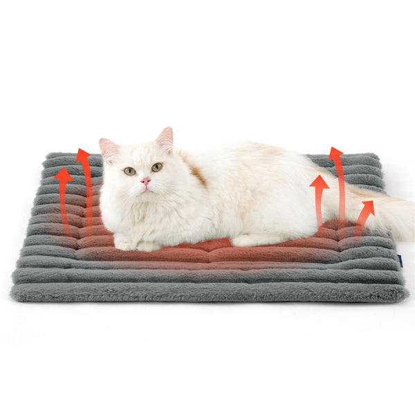 Bedsure cama autocalentante para gato gris, espacio cálido para siesta