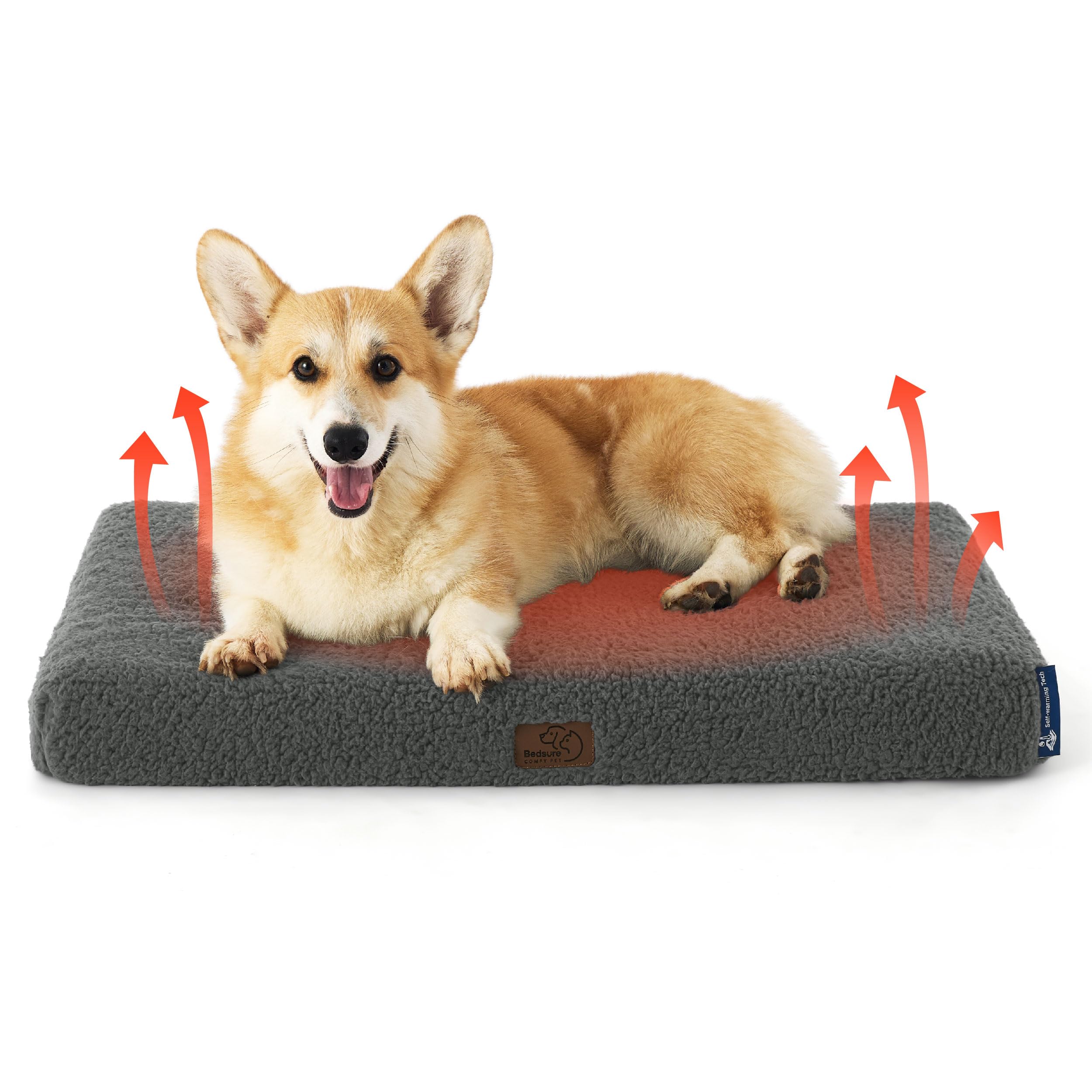 Bedsure cama autocalentante para perros medianos con funda lavable.