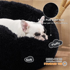 Bedsure cama calma para perros, tejido felpado suave para confort envolvente.