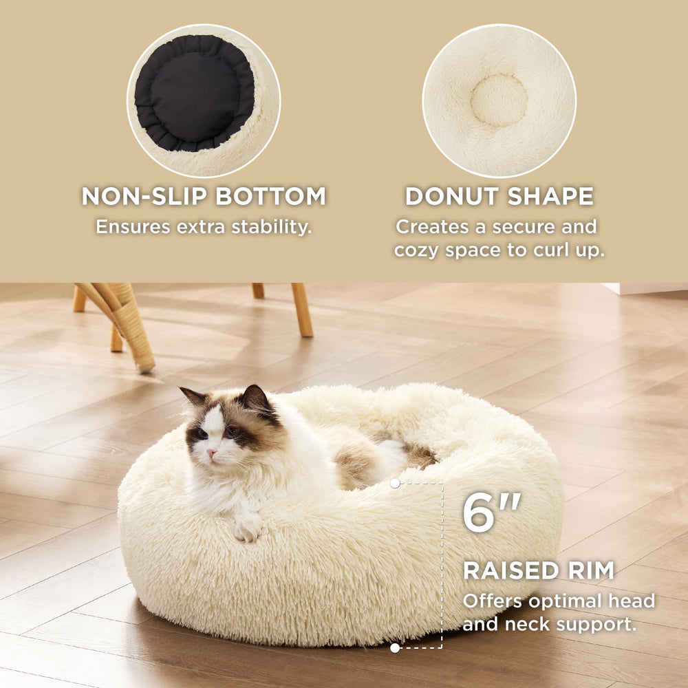 Bedsure cama con borde elevado para apoyar cabeza y cuello.